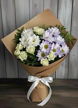 Букет цветов из:  Хризантемы и Розы в Октябрьском